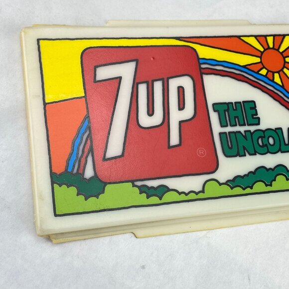 Vintage 7Up Peter Max Inspired Plastic Commercial Display Sign - Picture 7 of 13